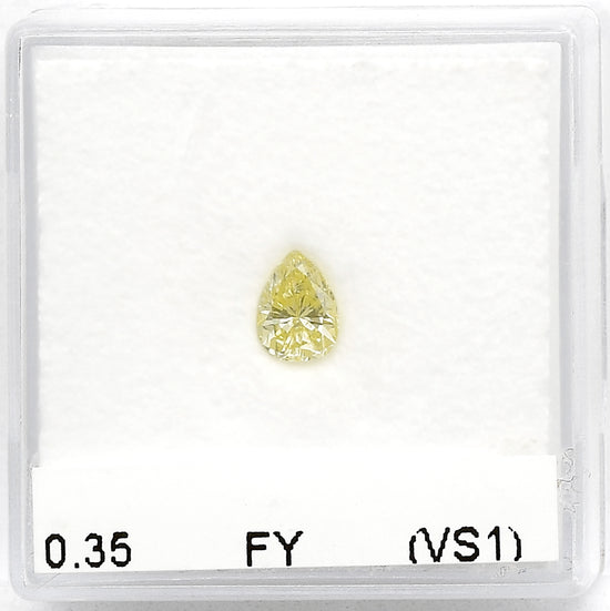 0.35 Carat Fancy Yellow Pear Diamond (VS1) GIA