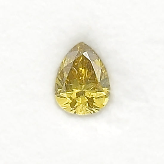 Diamante a Pera Giallo Verdastro Bruniastro Profondo Fancy (SI1) da 0,28 Carati GIA