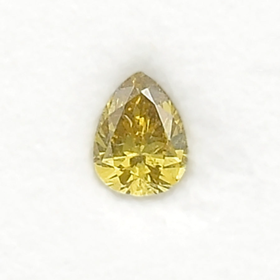 0.28 Carat Fancy Deep Brownish Greenish Yellow Pear Diamond (SI1) GIA