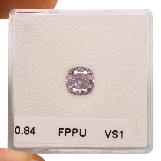0.84 Carat Fancy Pink Purple Cushion Diamond VS1 GIA