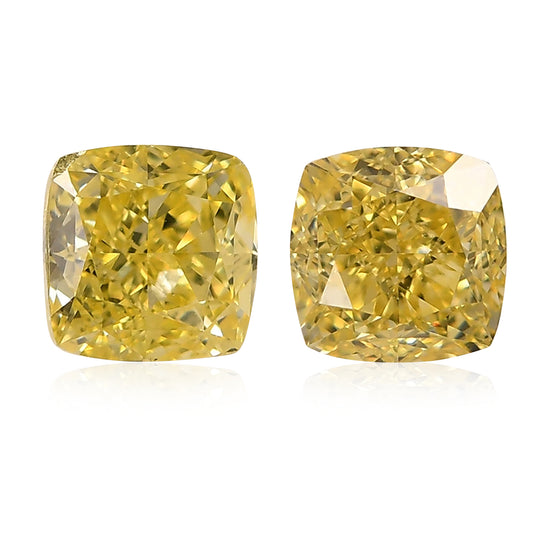 2.09 قيراط من الماس الأصفر الفاخر المكثف بقطع وسادة، درجة نقاء VS2