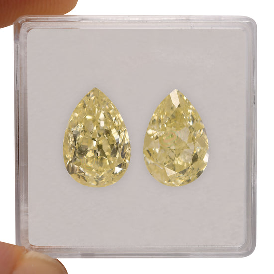6.52 Carat Light Yellow Pear Diamonds VS2