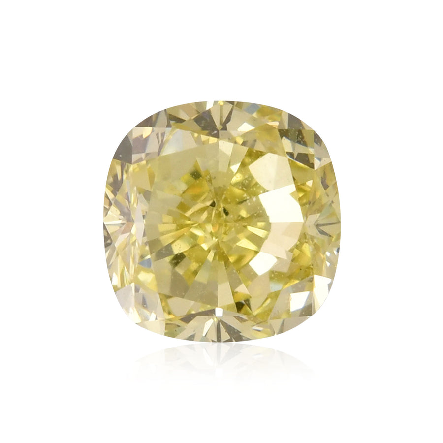 0.91 Carat Fancy Brownish Greenish Yellow Cushion Diamond VVS1 GIA