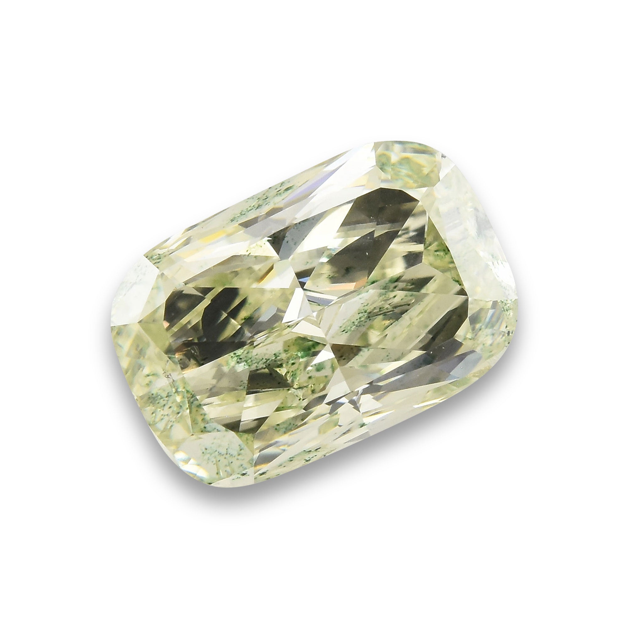 2.02 Carat Fancy Yellow Green Cushion Diamond SI1 GIA | LEIBISH