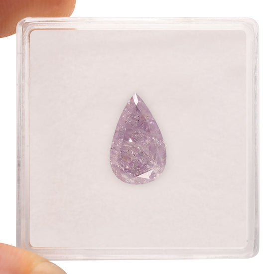 2.01 Carat Fancy Pink Purple Pear Diamond (I3) GIA