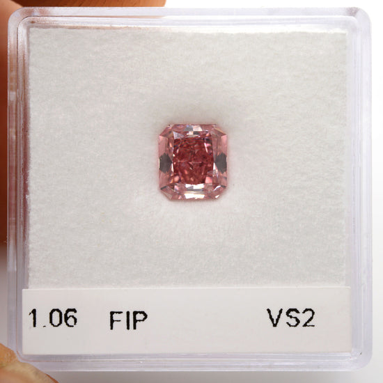 1.06 Carat Fancy Intense Pink Radiant Argyle Diamond VS2 GIA