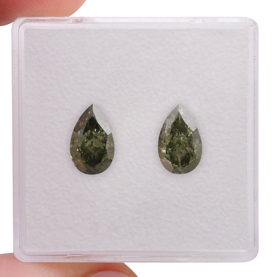 2.02 Carat Chameleon Pear Diamonds SI2 GIA