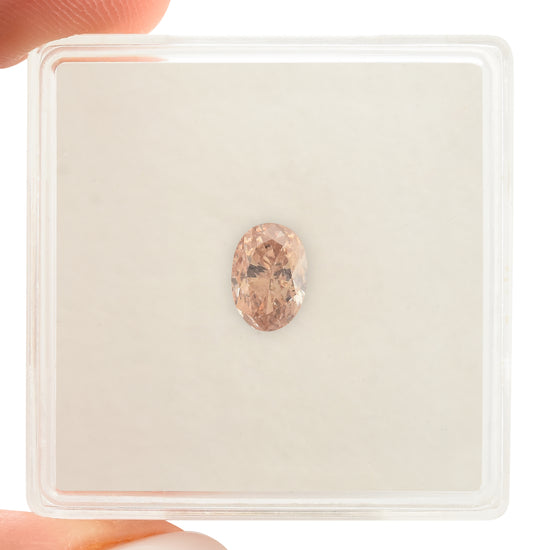 0.72 Carat Fancy Brown Pink Oval Diamond SI2 GIA