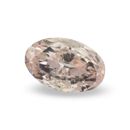 0.30 Carat Fancy Light Orangy Pink Oval Diamond I1 GIA