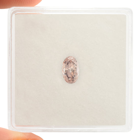 0.30 Carat Fancy Light Orangy Pink Oval Diamond I1 GIA