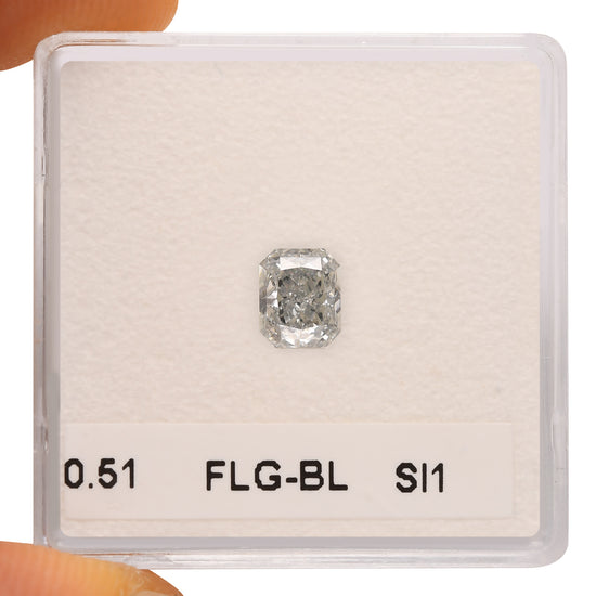 0.51 Carat Fancy Light Grayish Blue Radiant Diamond SI1 GIA