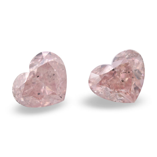 4.01 قيراط من الماس البني الفاتح والوردي على شكل قلب، درجة نقاء I1