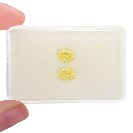 4.24 Carat Fancy Yellow Oval Diamonds SI2
