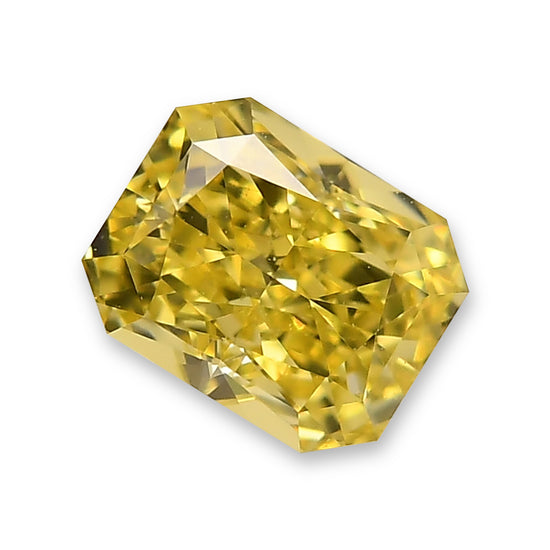 0.60 Carat Fancy Intense Yellow Radiant Diamond VS2 GIA