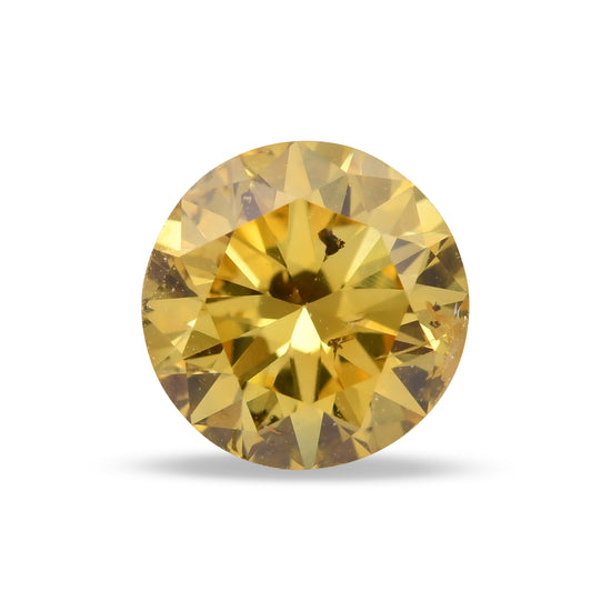 0.68 Carat Fancy Vivid Yellow Round Brilliant Diamond (SI2) GIA
