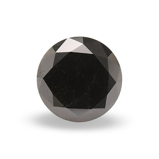 3.79 Carat Fancy Black Round Brilliant Diamond  GIA