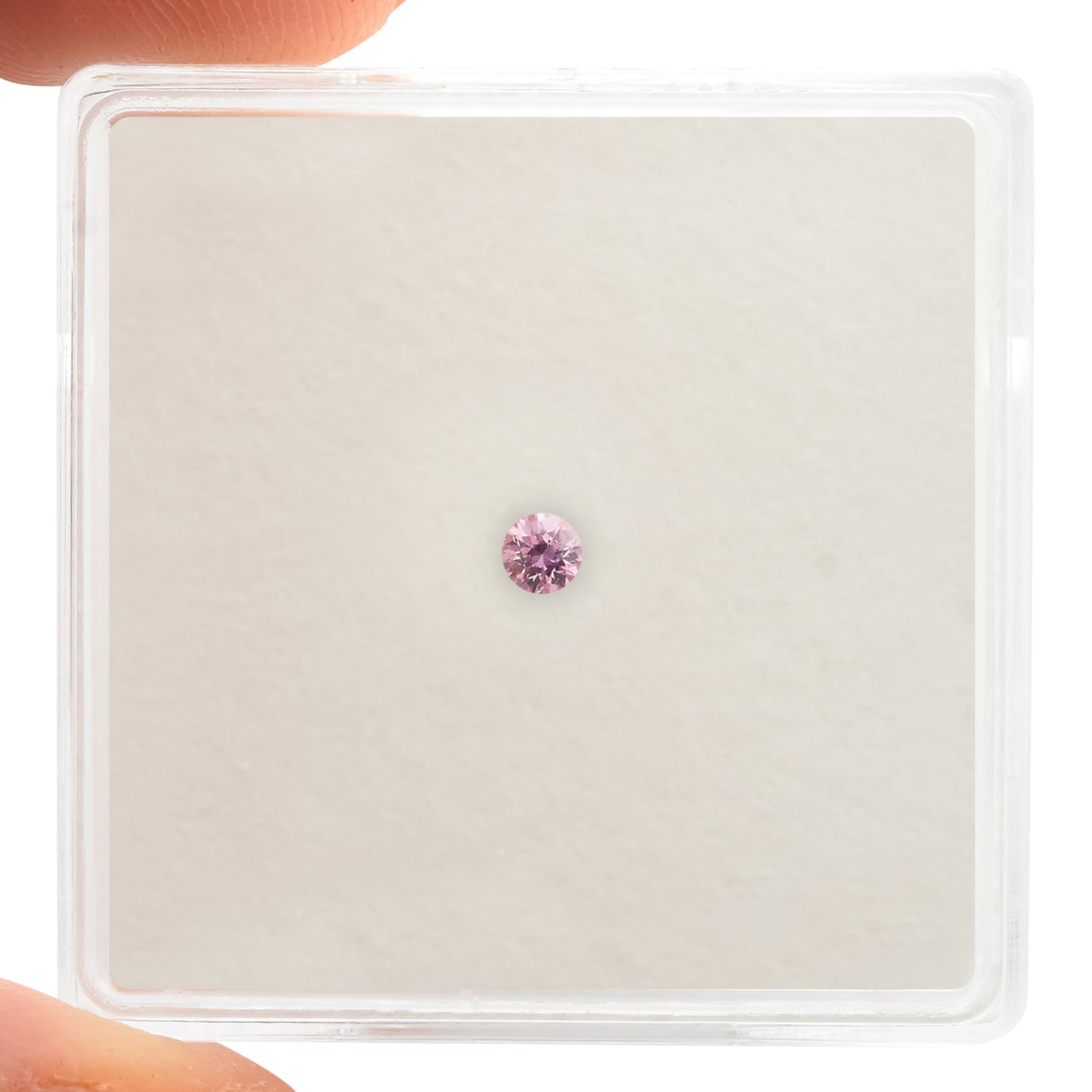 0.05 Carat Fancy Intense Pink Purple Round Diamond (SI1) GIA