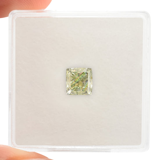 1.15 Carat Fancy Yellowish Green Cushion Diamond VS2 GIA