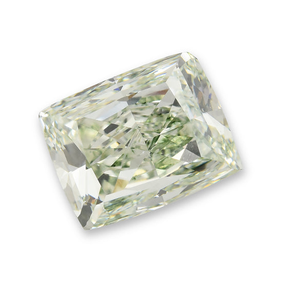 2.56 Carat Fancy Yellowish Green Cushion Diamond VS2 GIA