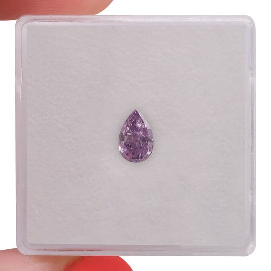 0.45 Carat Fancy Intense Pinkish Purple Pear Diamond I1 GIA
