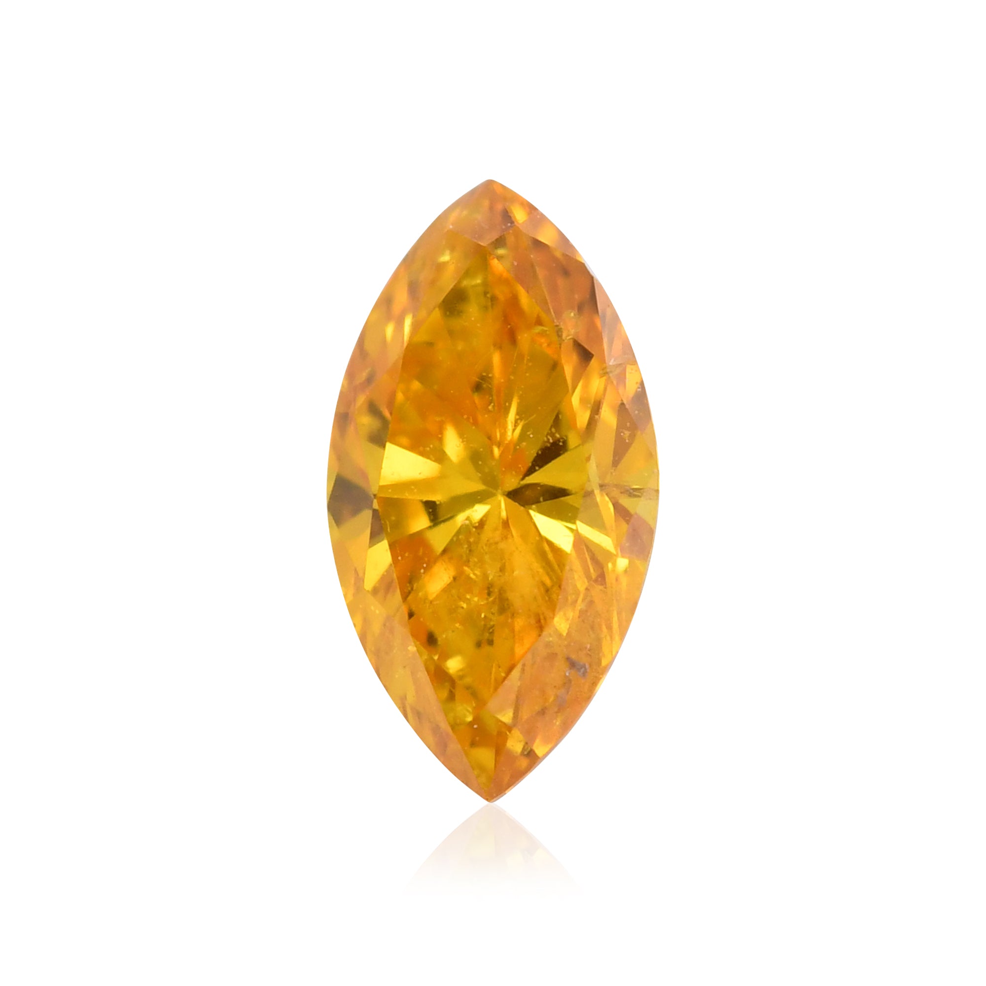 0.27 Carat Fancy Vivid Yellowish Orange Marquise Diamond (I1) GIA