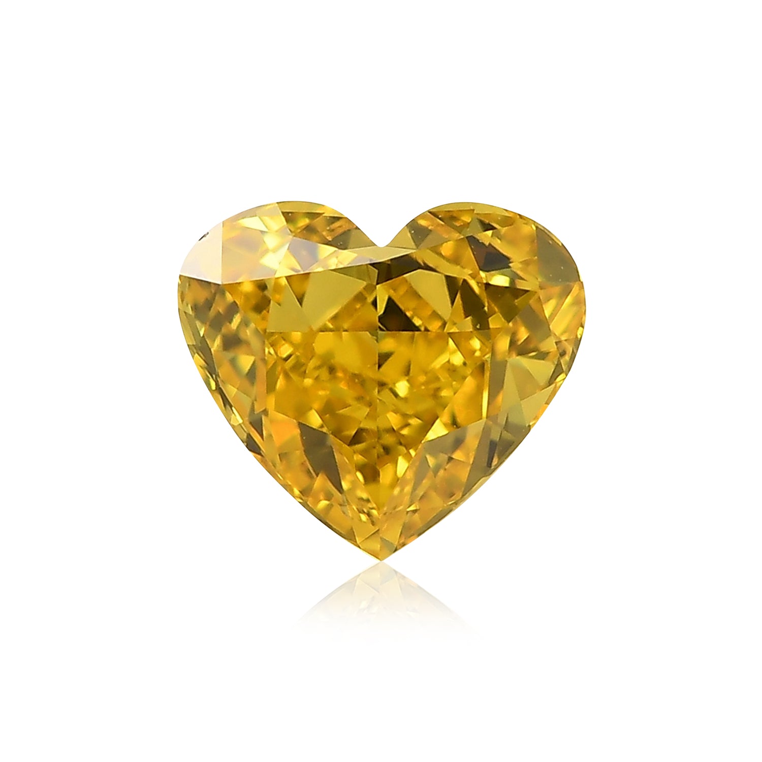 1.02 Carat Fancy Vivid Orangy Yellow Heart Diamond VVS2 GIA