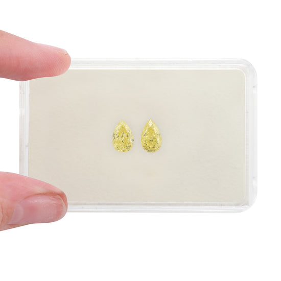 2.00 Carat Fancy Light Yellow Pear Diamonds SI1