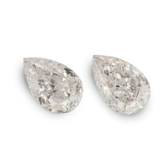 2.18 Carat Very Light Pink Pear Diamonds SI2