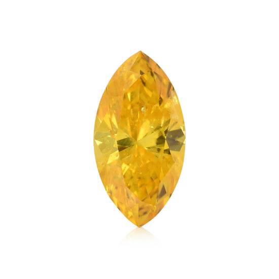 Diamante a Navette Giallo Arancio Fantasia Intenso (I1) da 0,21 carati GIA