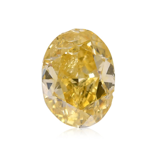 0,35 Karat Fancy Intense Orangy Yellow Oval Diamant (I2) GIA
