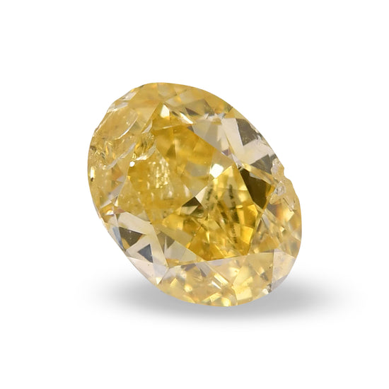 0.35 Carat Fancy Intense Orangy Yellow Oval Diamond (I2) GIA