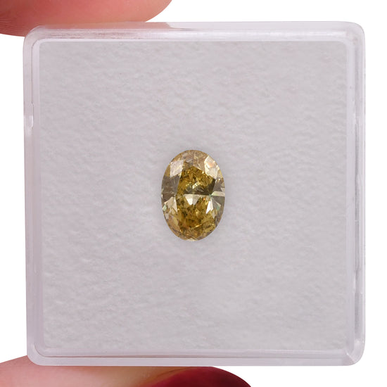 0.79 Carat Fancy Brownish Yellow Oval Diamond SI2 GIA