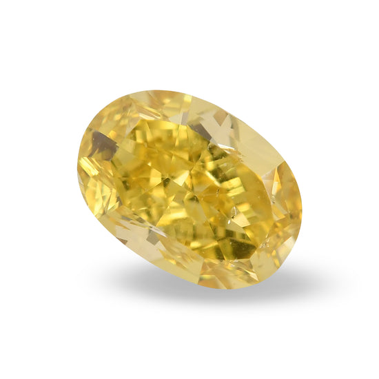 0.70 Carat Fancy Deep Yellow Oval Diamond SI1 GIA