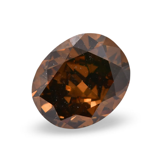 0.54 Carat Fancy Dark Orangy Brown Oval Diamond VS1 GIA