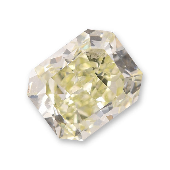 0.80 Carat Fancy Light Greenish Yellow Radiant Diamond VS2 GIA