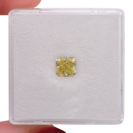 0.83 Carat Fancy Brownish Greenish Yellow Radiant Diamond VVS2 GIA