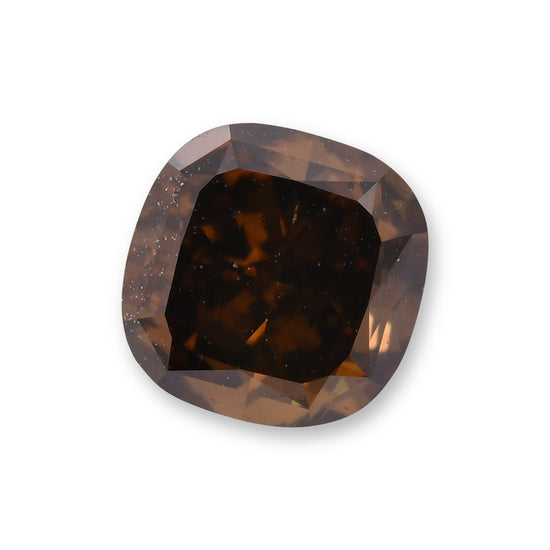 0.59 Carat Fancy Dark Brown Cushion Diamond VS1 GIA