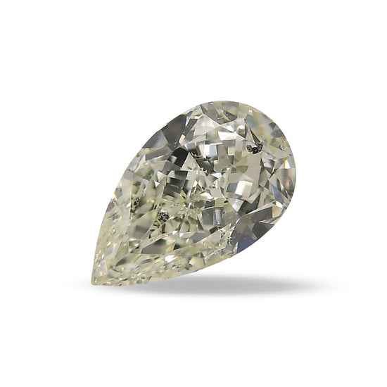 0.70 Carat Light Yellow Green Pear Diamond I1 GIA
