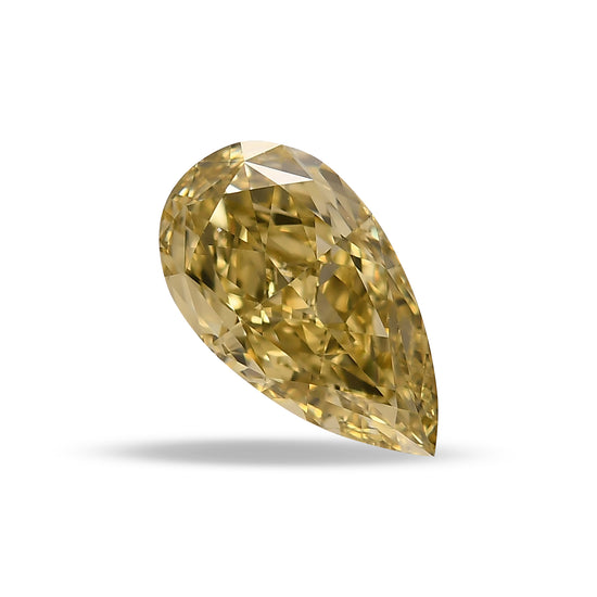 Diamante a Pera Giallo Verdastro Bruniccio Fancy da 1.03 Carati IF GIA