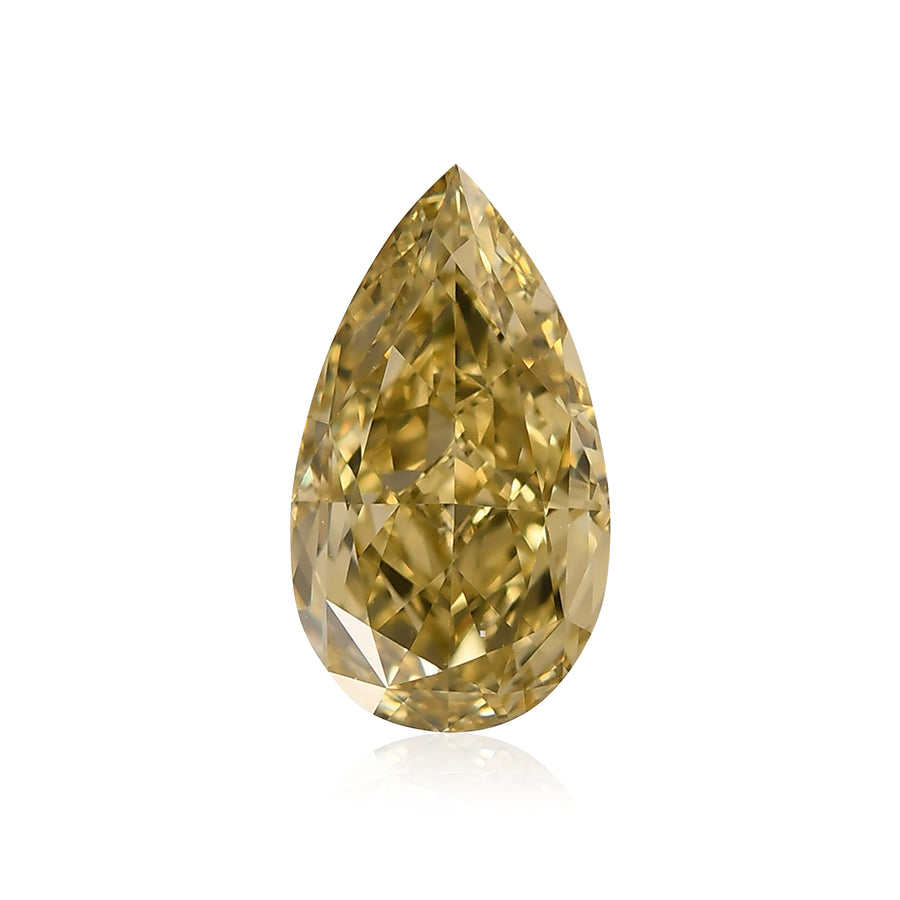 1.03 Carat Fancy Brownish Greenish Yellow Pear Diamond IF GIA