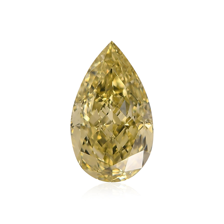 1.01 Carat Fancy Brownish Greenish Yellow Pear Diamond IF GIA