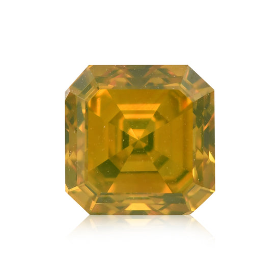 Diamante Asscher GIA da 1,07 carati, giallo-arancio brunastro scuro fantasia (SI2)