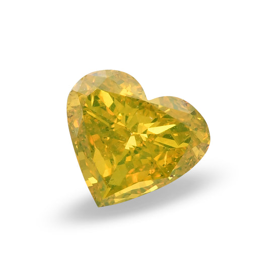 1.07 carati, giallo verdastro fantasia vivido, diamante A CUORE, SI2, GIA