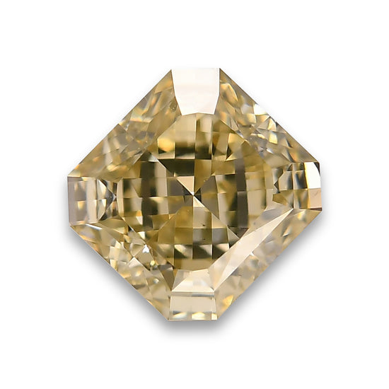 1,51 carati diamante Radiant Fancy Brownish Greenish Yellow VS2 GIA