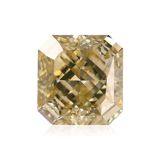 1,51 carati diamante Radiant Fancy Brownish Greenish Yellow VS2 GIA