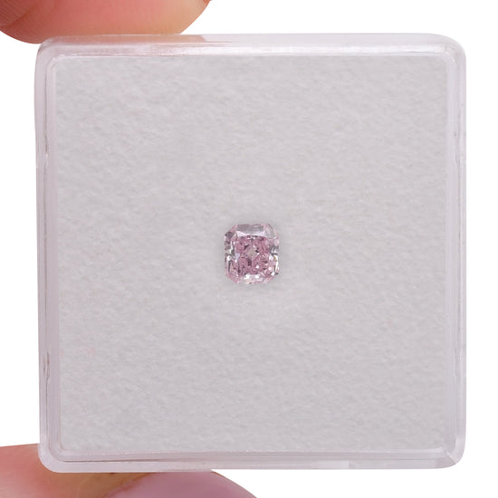0.27 Carat Fancy Purplish Pink Radiant Diamond SI1 GIA