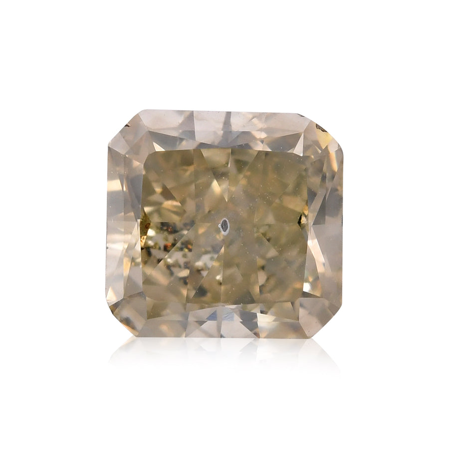 2.51 Carat Fancy Greenish Gray Yellow Radiant Diamond (I1) GIA