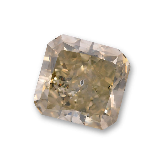 2.51 Karat Fancy Greenish Gray Yellow Radiant Diamant (I1) GIA
