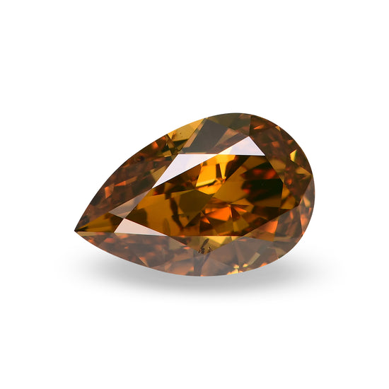 2.01 Carat Fancy Deep Brown Orange Pear Diamond SI2 GIA