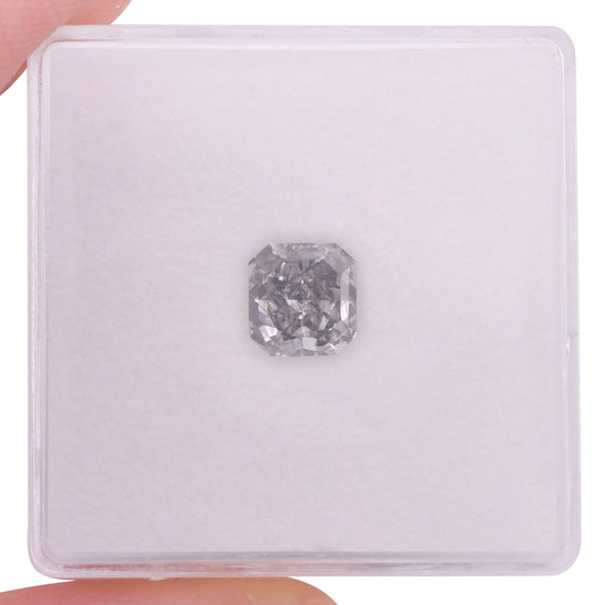 0.89 Carat Fancy Light Gray Blue Radiant Diamond (I1) GIA